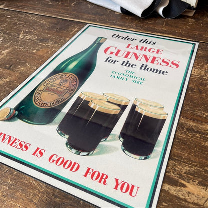 Vintage Large Guinness For The Home Sign Metal Wall Mounted - 42cm