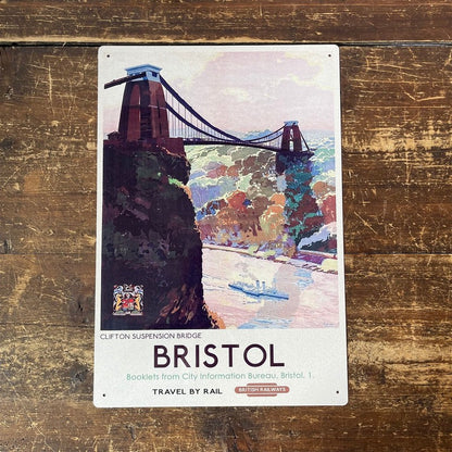 Vintage British Railways Bristol Sign Metal Wall Mounted - 42cm