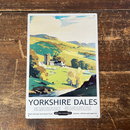 Vintage British Railways Yorkshire Dales Sign Metal Wall Mounted - 42cm