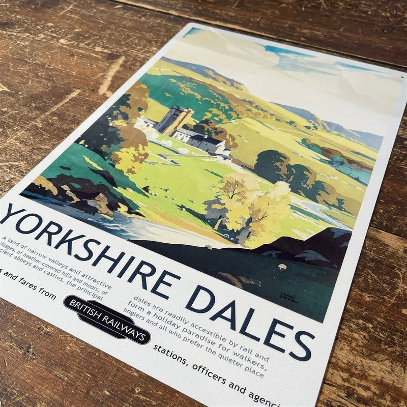 Vintage British Railways Yorkshire Dales Sign Metal Wall Mounted - 42cm