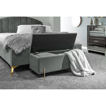 Mystica Large Ottoman Wood & Fabric Grey 1 Door