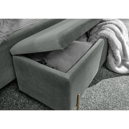 Mystica Large Ottoman Wood & Fabric Grey 1 Door