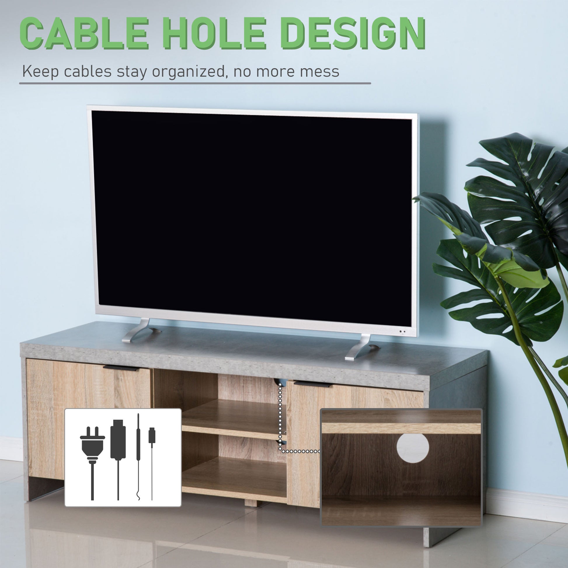 Homcom Marble-Effect Frame TV Unit