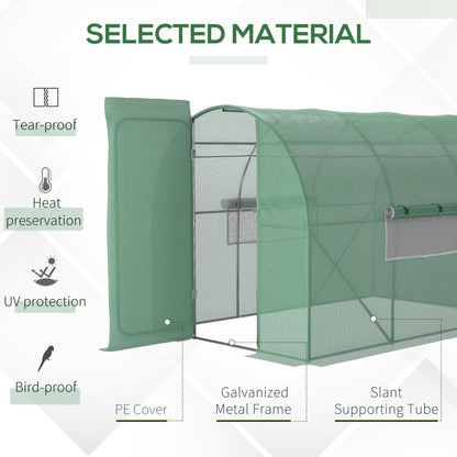 Outsunny 3 X 2M Walk-In Greenhouse With Metal Frame And Door