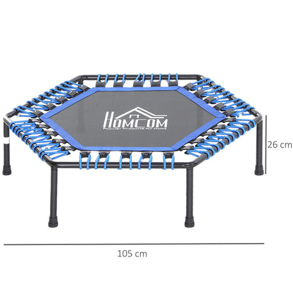 Homcom 40" Mini Hexagon Steel Frame Trampoline with Anti-slip Rubber Pads Blue