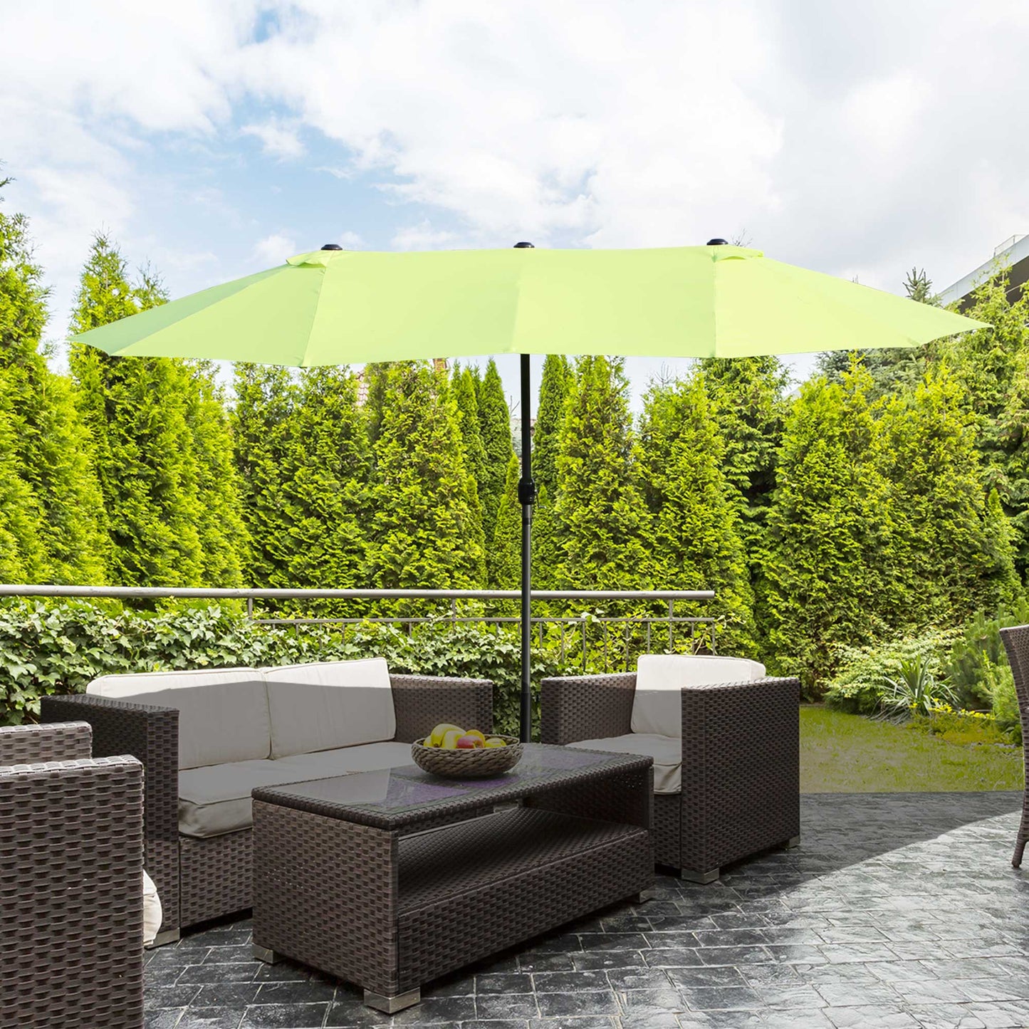 Outsunny Double-side Umbrella Parasol