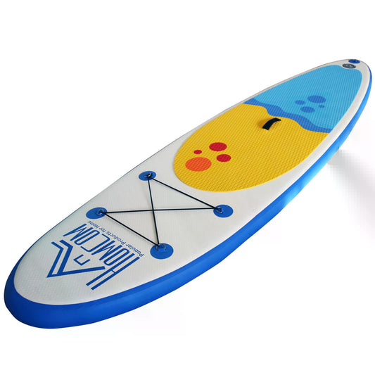 Inflatable Paddle Stand Up Board, Adjustable Aluminium Paddle Non-Slip Deck Board with ISUP Accessories & Carry Bag, 305L x 76W x 10H cm -Blue-0