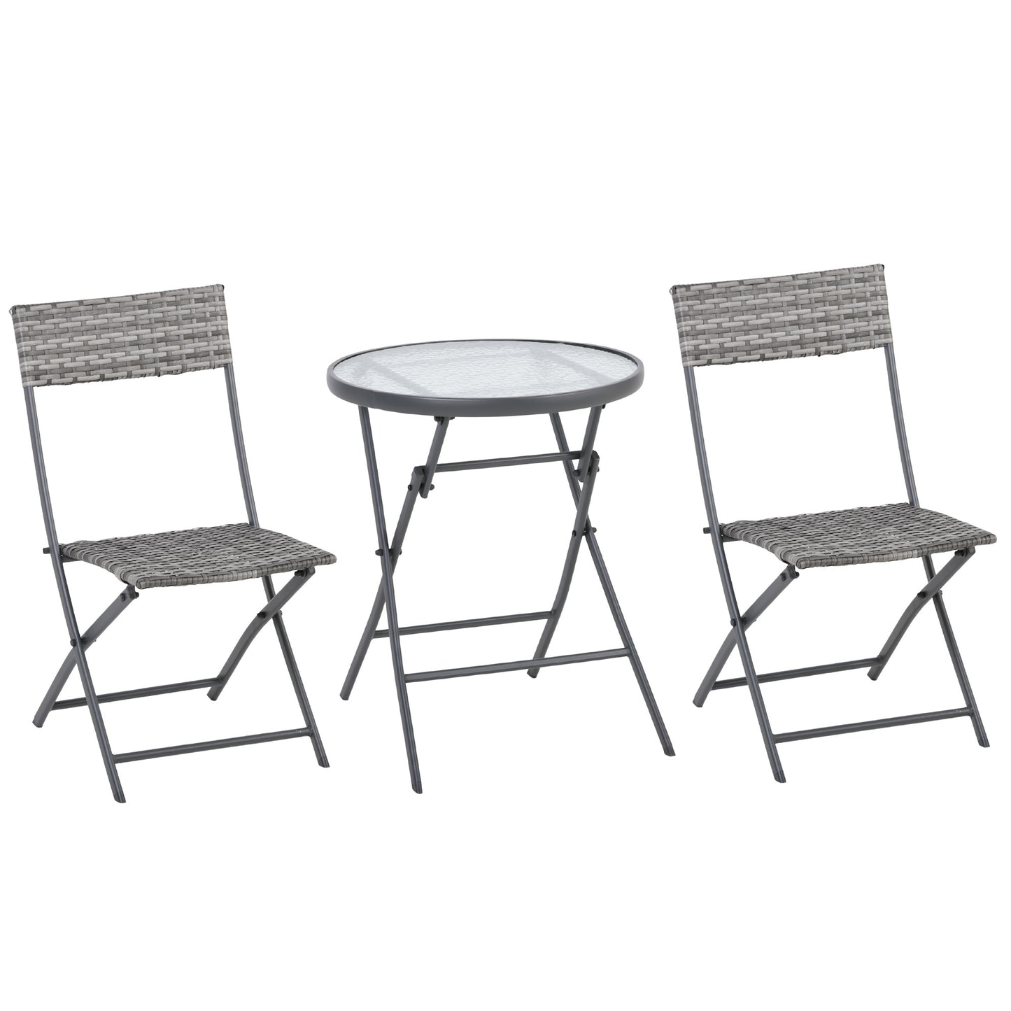 Outsunny 3 Pieces Outdoor PE Rattan Bistro Set