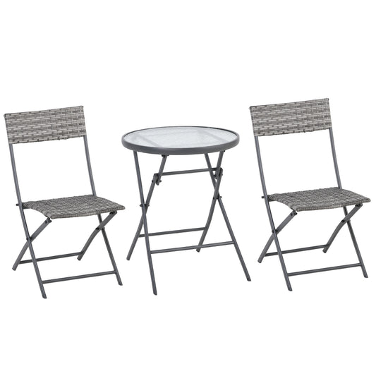 Outsunny 3 Pieces Outdoor PE Rattan Bistro Set