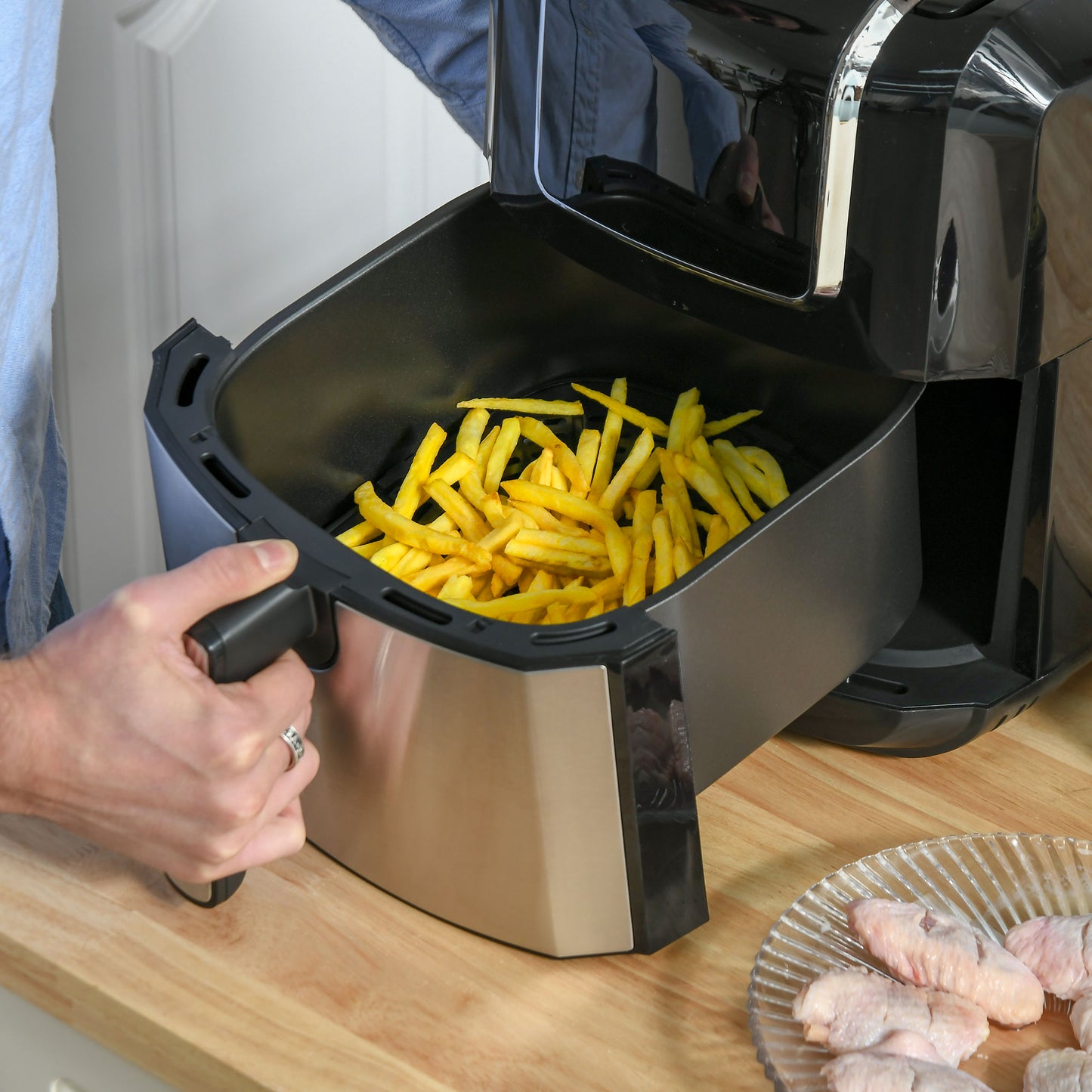 1700W 6.5L Air Fryer 8 Presets With Digital Display Black & Grey by Homcom