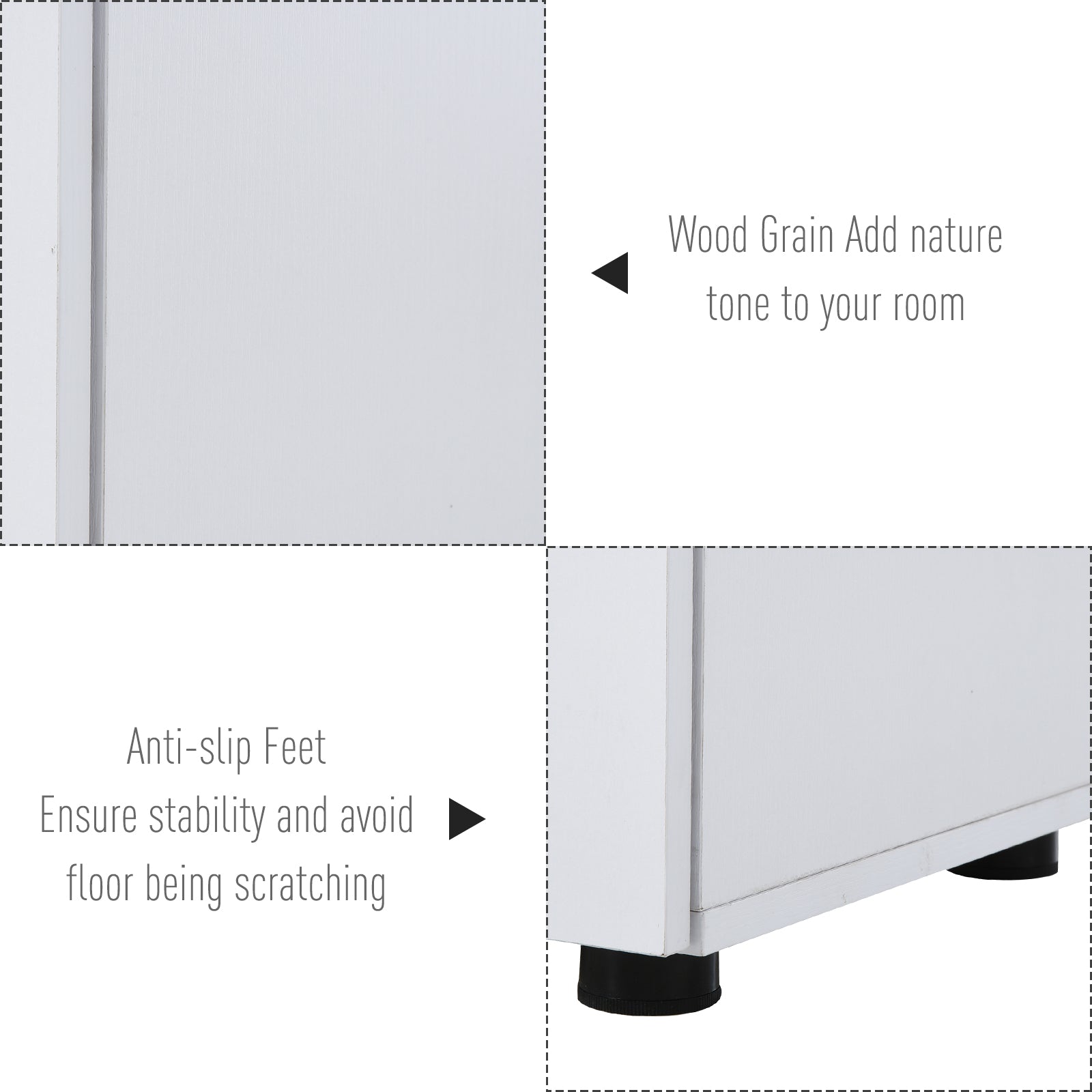 Vinsetto 2-Tier Locking Office Storage Cabinet File Organisation w/ Feet Melamine Coating Aluminium Handles 2 Keys Stylish White