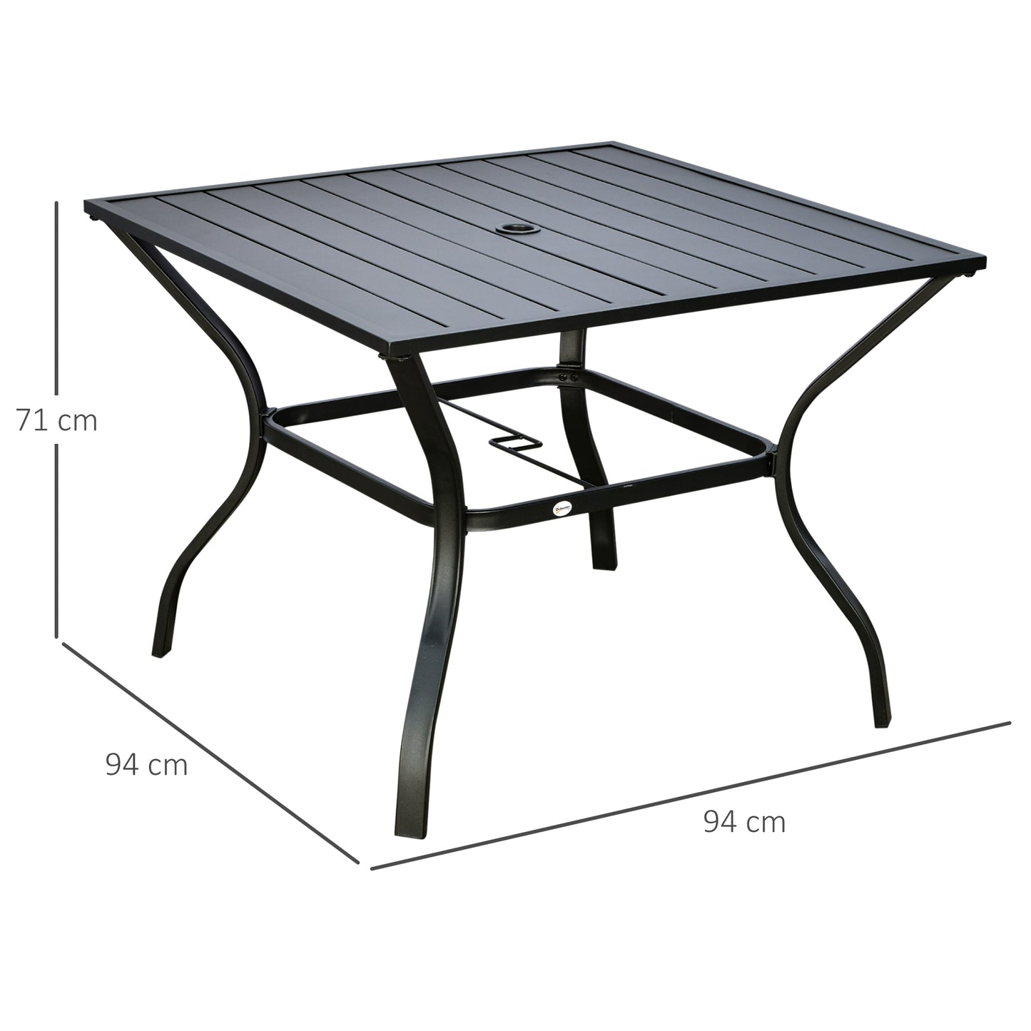 Outsunny 94 * 94 cm Garden Table with Parasol Hole