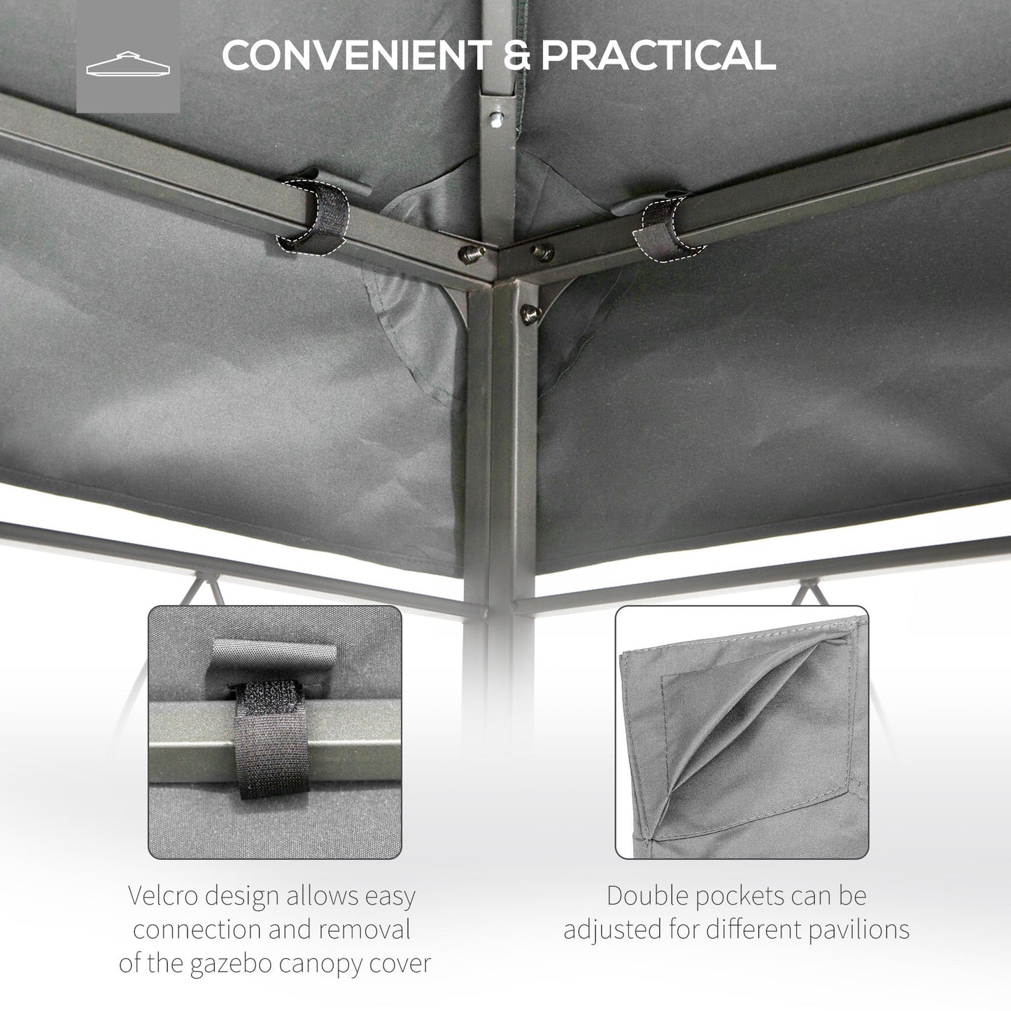 Outsunny 3x4m Gazebo Canopy Replacement Cover