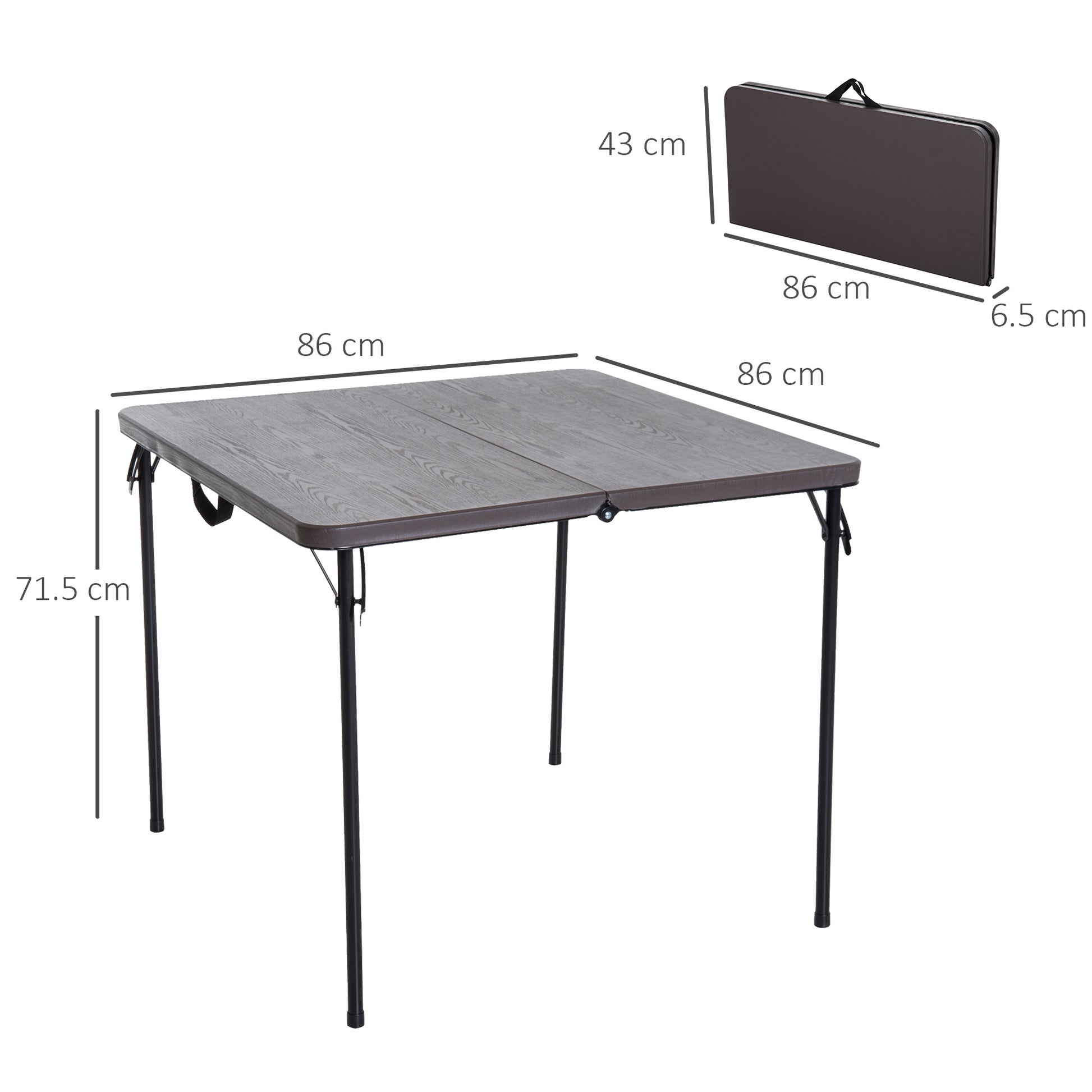 Outsunny 2.8FT Metal Portable Picnic Table Outdoor Furniture