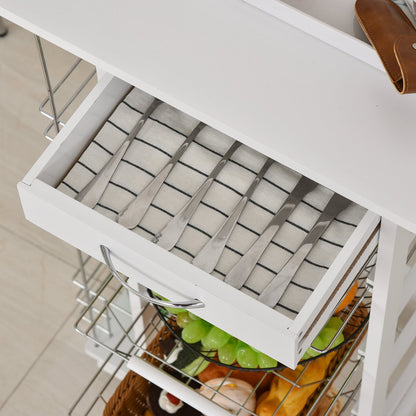 Homcom Medium-density fibreboard Multifunction Kitchen Island Trolley White