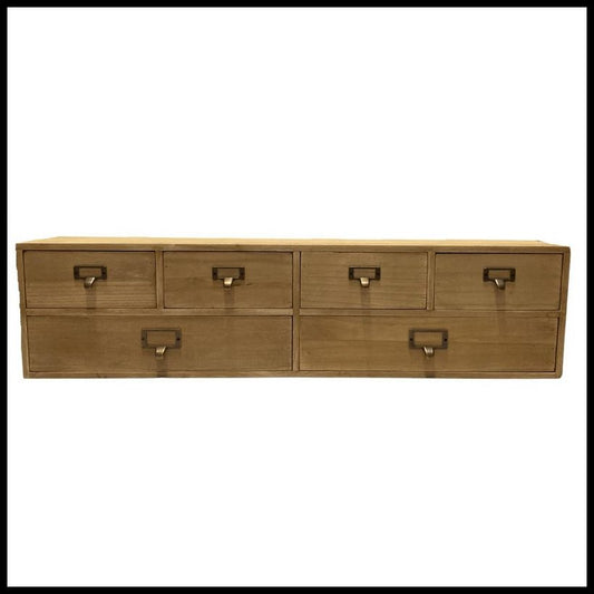 Wood Organiser 6 Drawers 80cm - Natural