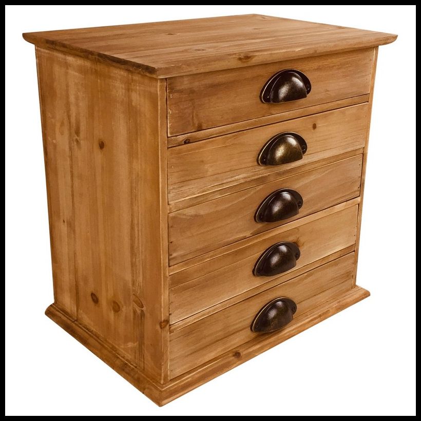 Wood Organiser 5 Drawers 37.5cm - Natural