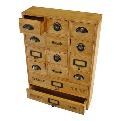 Wood Organiser 14 Drawers 45cm - Natural