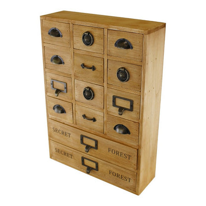 Wood Organiser 14 Drawers 45cm - Natural