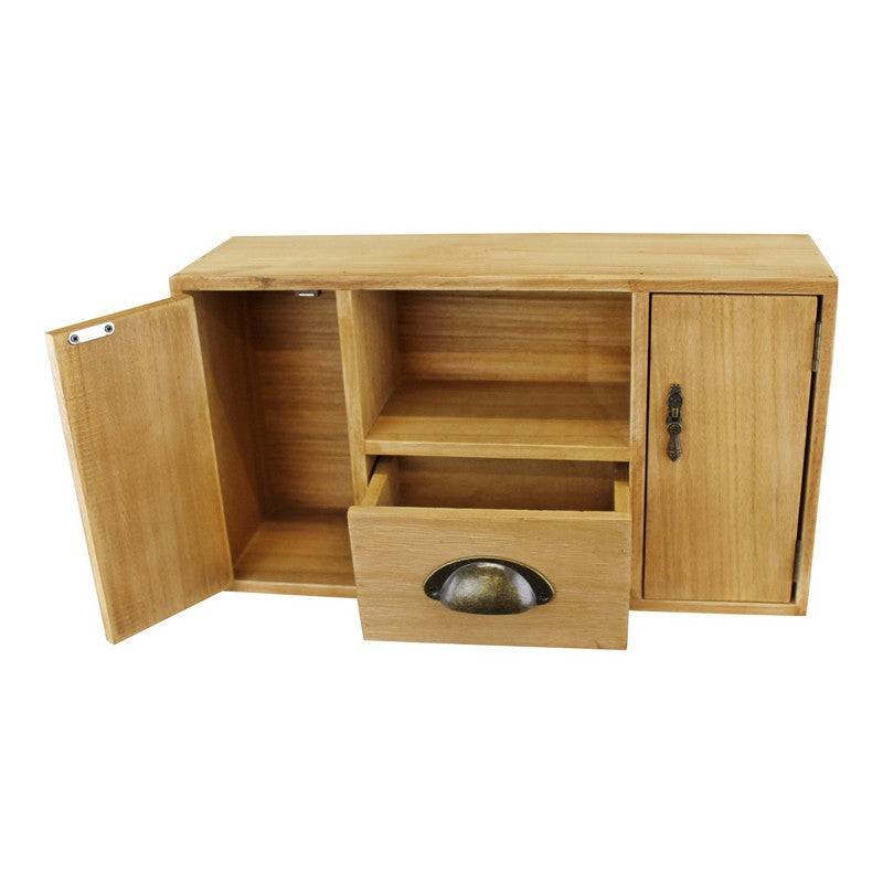 Wood Organiser 1 Drawers 3 Compartments 41cm - Natural