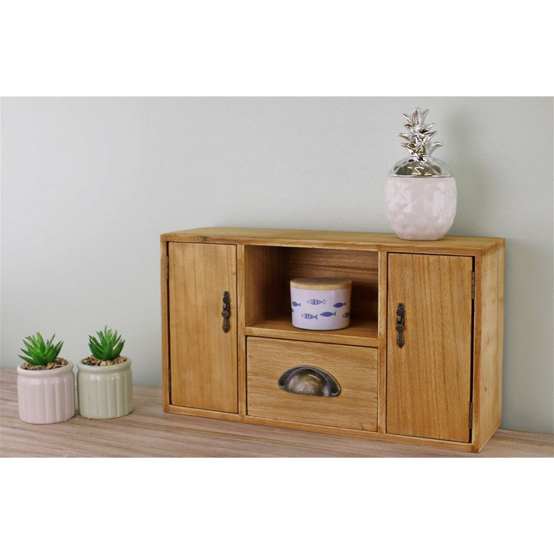 Wood Organiser 1 Drawers 3 Compartments 41cm - Natural