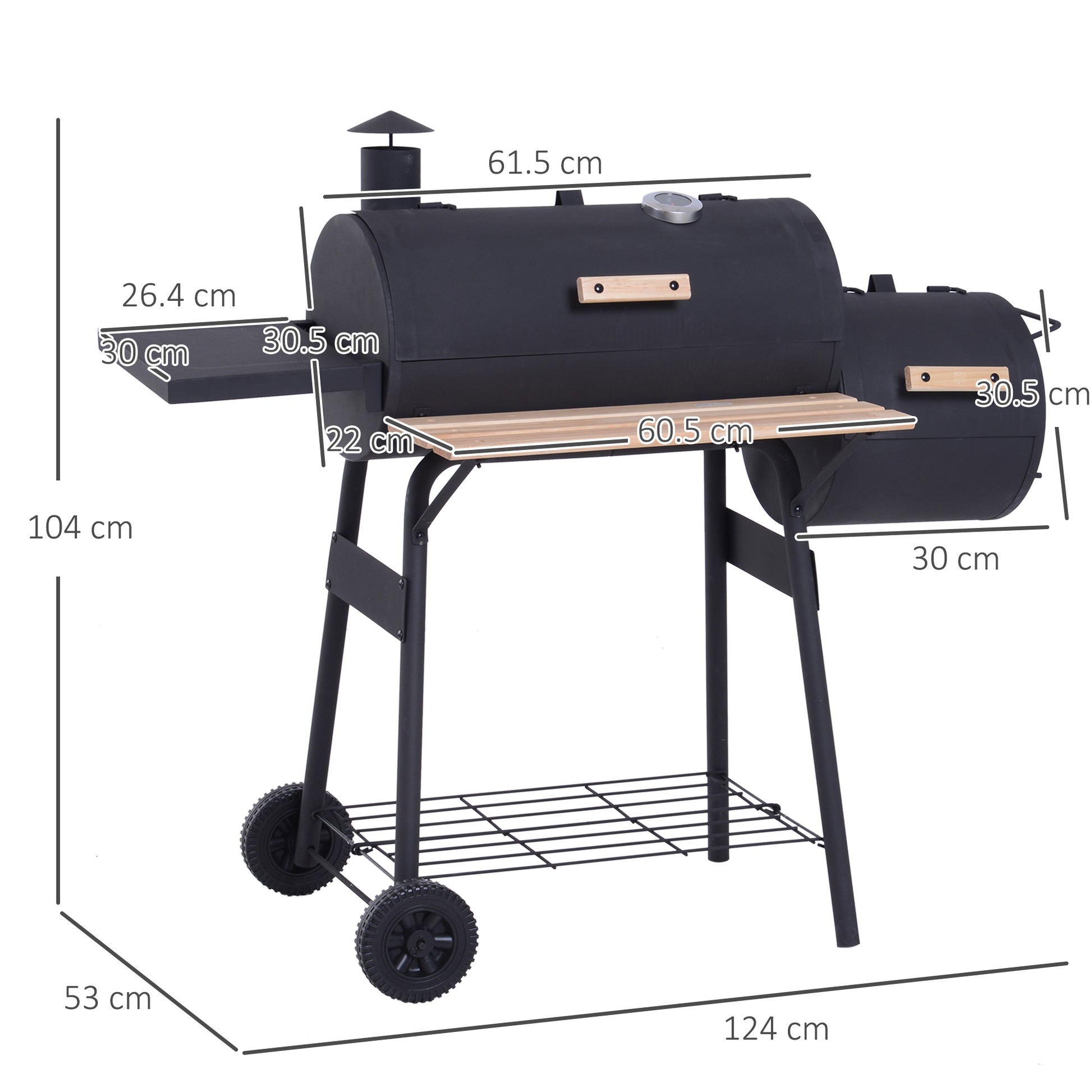 Outsunny Portable Charcoal BBQ Grill