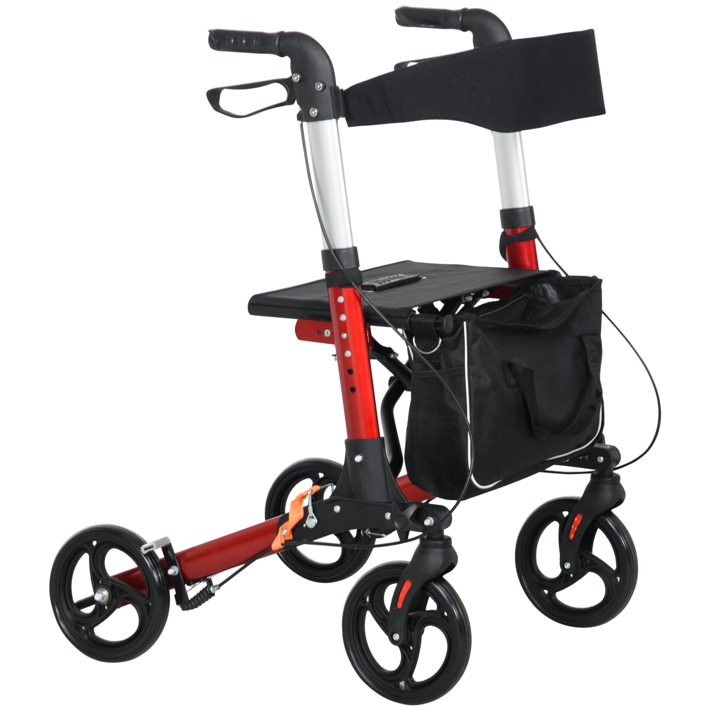 Homcom Folding Rollator Walker with Seat and Backrest