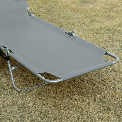 Outsunny Foldable Sun Lounger with Reading Hole