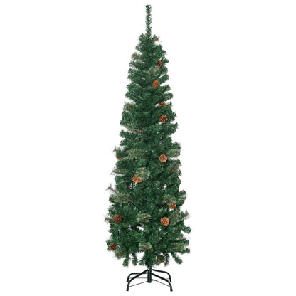 Homcom 5.5FT Tall Pencil Slim Artificial Christmas Tree with Realistic Branches