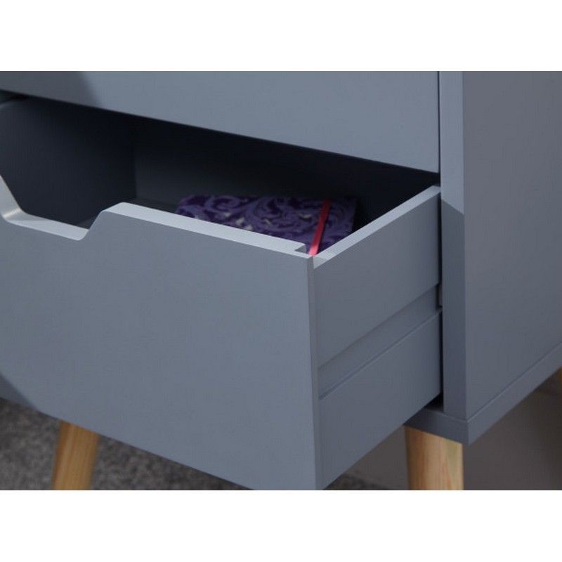 Nyborg Bedside Table Dark Grey 2 Drawers