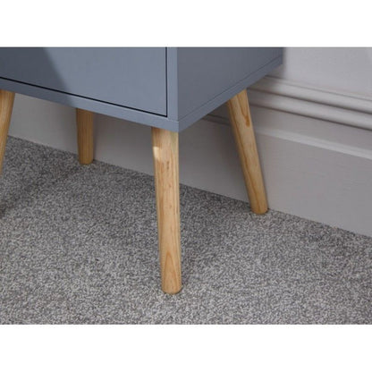 Nyborg Bedside Table Dark Grey 2 Drawers