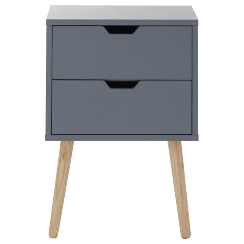 Nyborg Bedside Table Dark Grey 2 Drawers