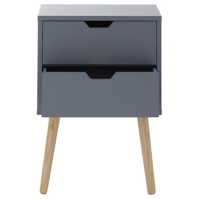 Nyborg Bedside Table Dark Grey 2 Drawers