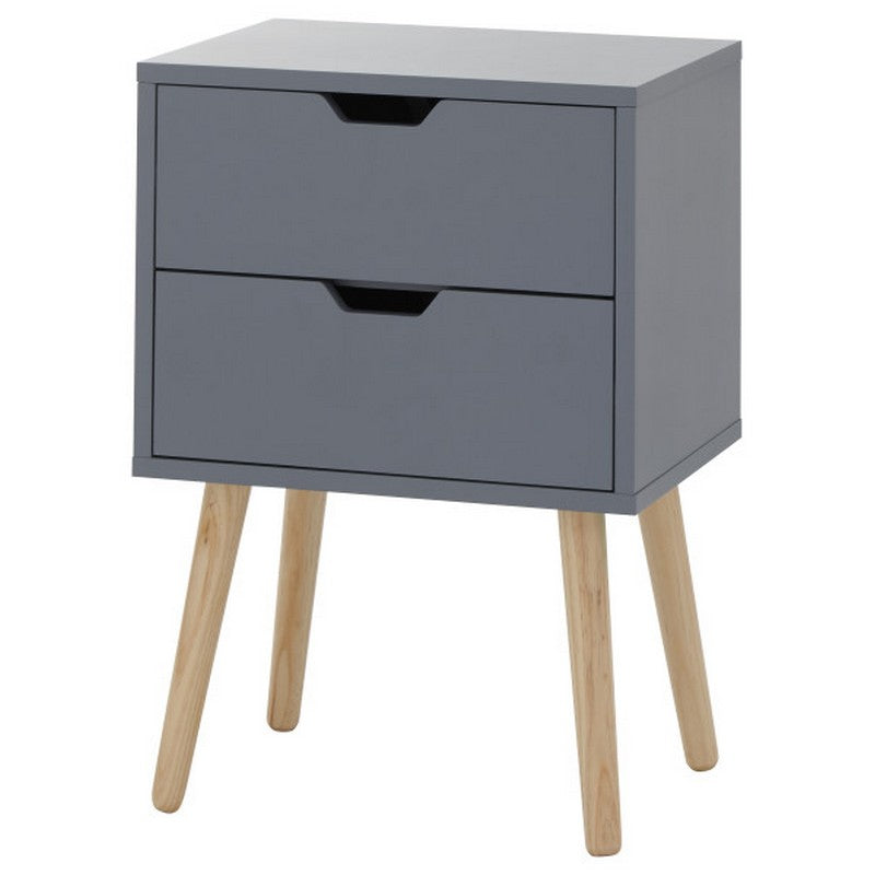 Nyborg Bedside Table Dark Grey 2 Drawers