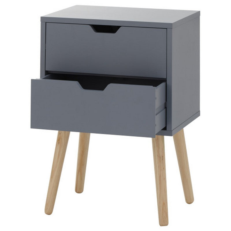 Nyborg Bedside Table Dark Grey 2 Drawers