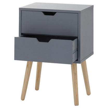 Nyborg Bedside Table Dark Grey 2 Drawers