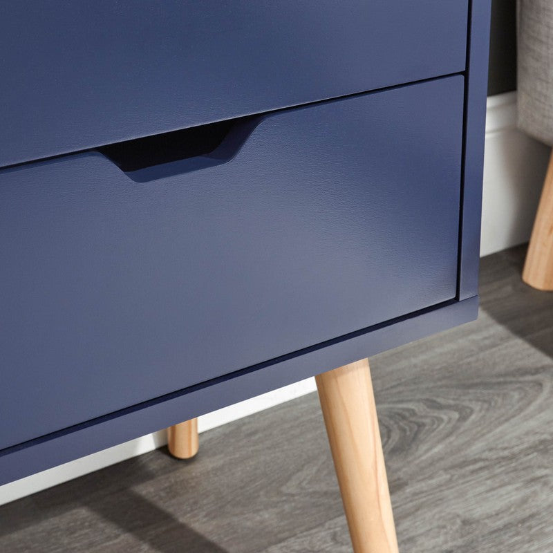 Nyborg Bedside Table Blue 2 Drawers