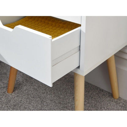 Nyborg Bedside Table White 2 Drawers