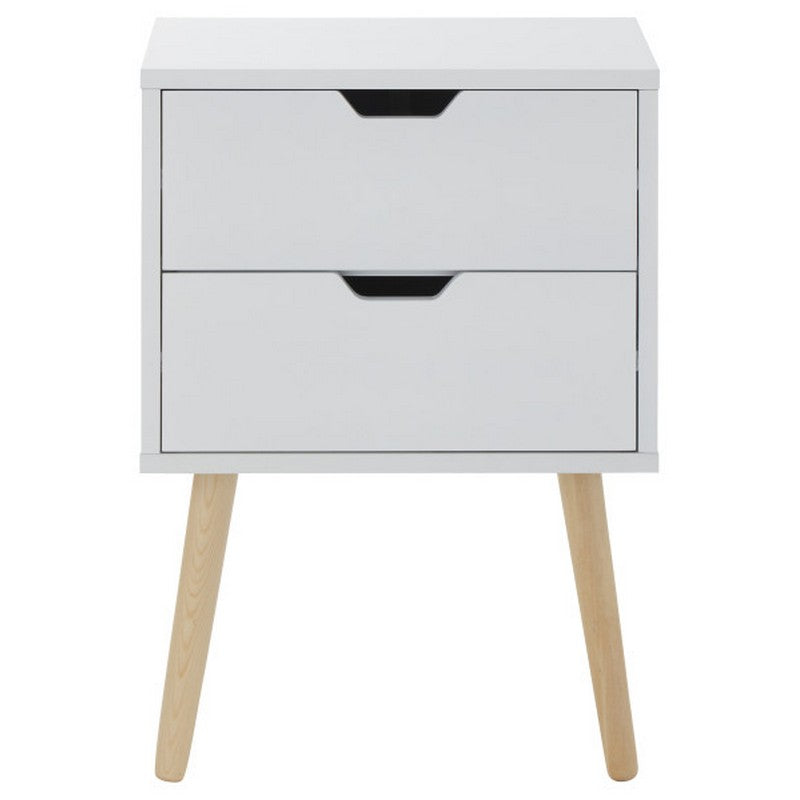 Nyborg Bedside Table White 2 Drawers