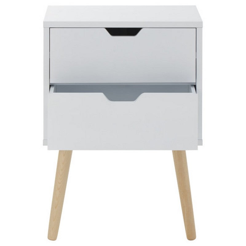 Nyborg Bedside Table White 2 Drawers