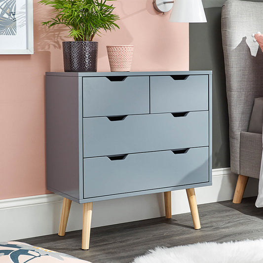 Nyborg Tall Chest of Drawers Dark Grey 4 Drawers