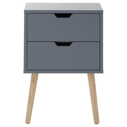 2 Nyborg Bedside Tables Dark Grey 2 Drawers