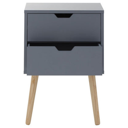 2 Nyborg Bedside Tables Dark Grey 2 Drawers