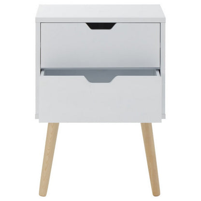 2 Nyborg Bedside Tables White 2 Drawers