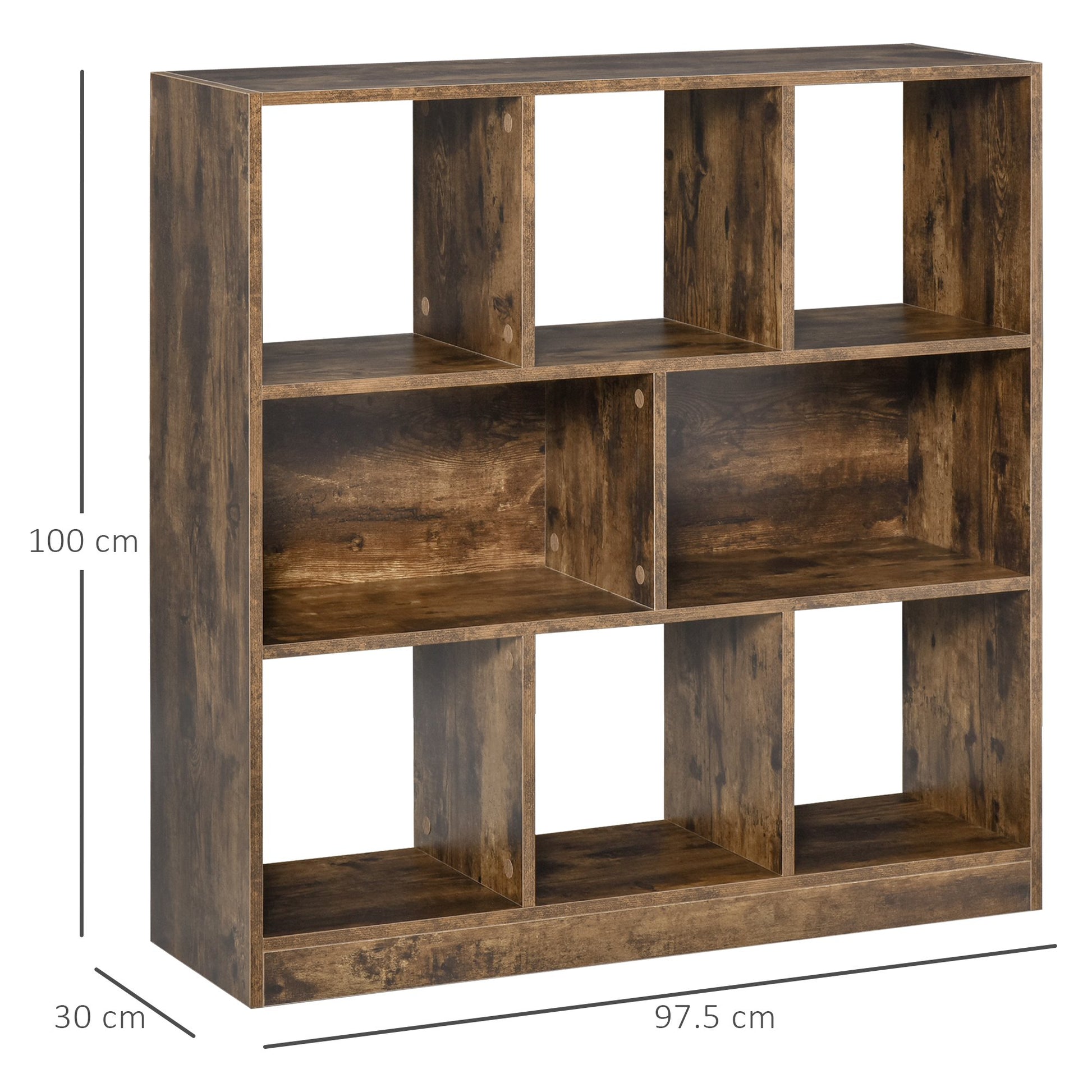 Homcom Eight Cube Storage Unit - Wood-Effect