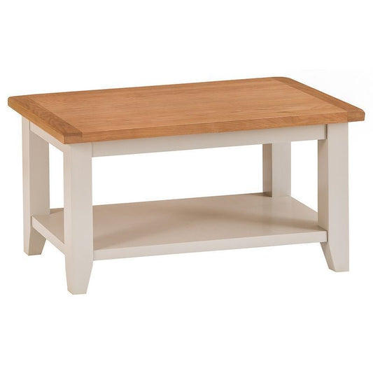 Aurora Mist Coffee Table Oak Light Grey 1 Shelf