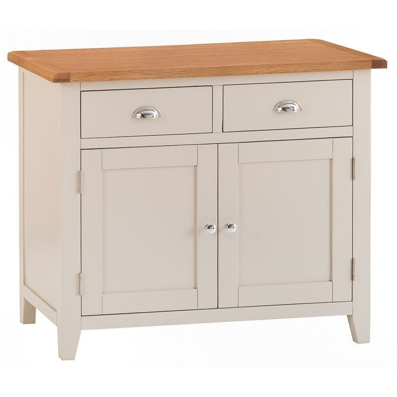 Aurora Mist Sideboard Oak Light Grey 2 Doors 2 Drawers