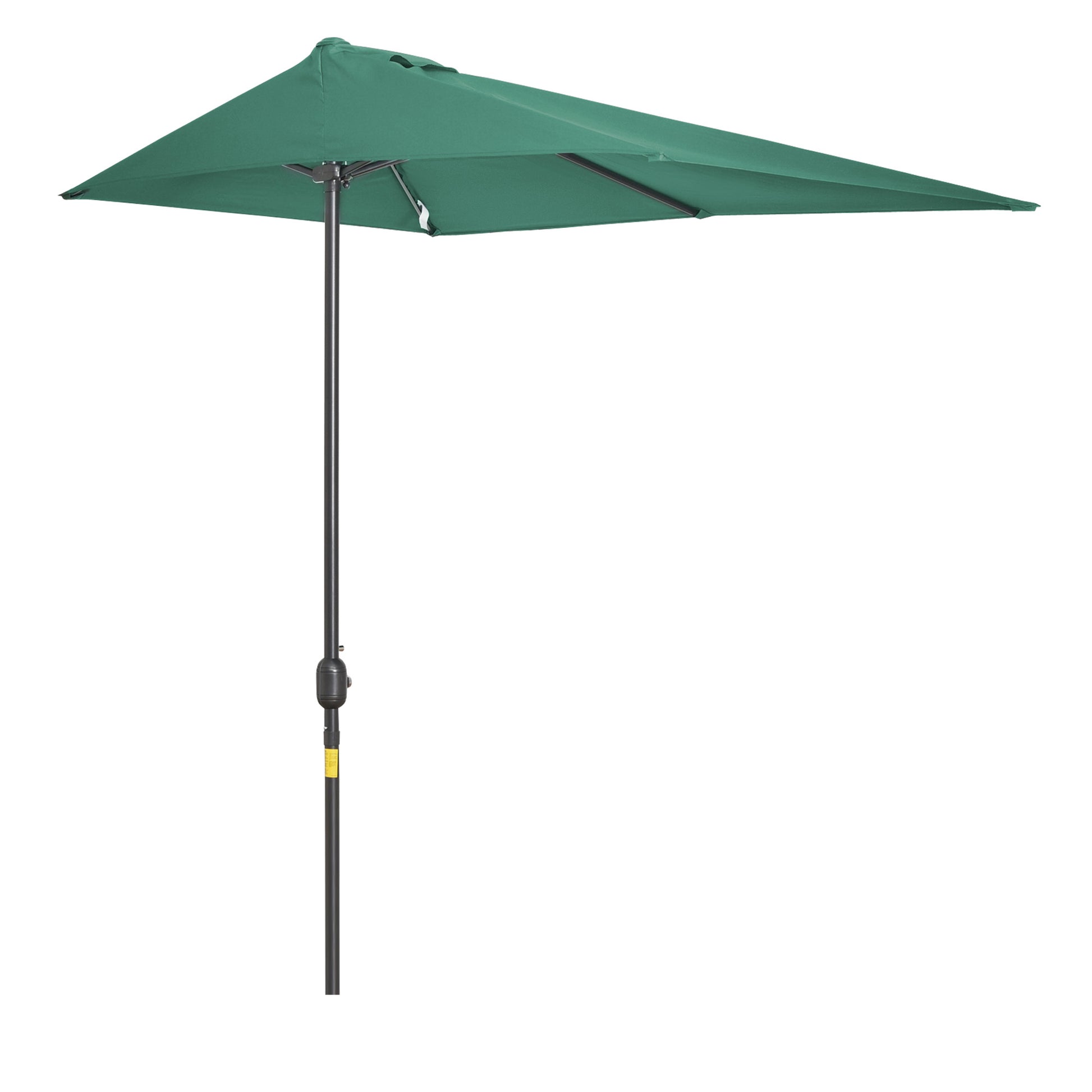 Outsunny 2.3m Half Round Parasol Umbrella Balcony Sun Shade Metal Green