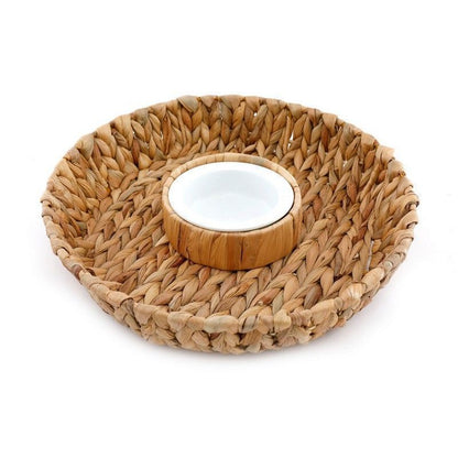 Dip Dish Ceramic & Raffia - 32cm