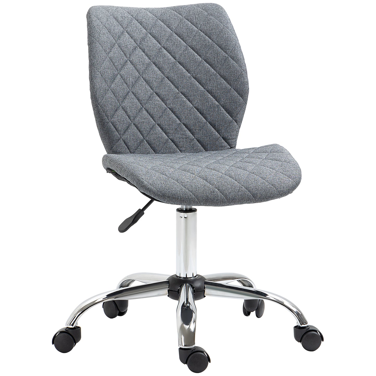 Vinsetto Mid Back Office Task Chair 360° Swivel Height Adjustable Home Office Linen Fabric Grey